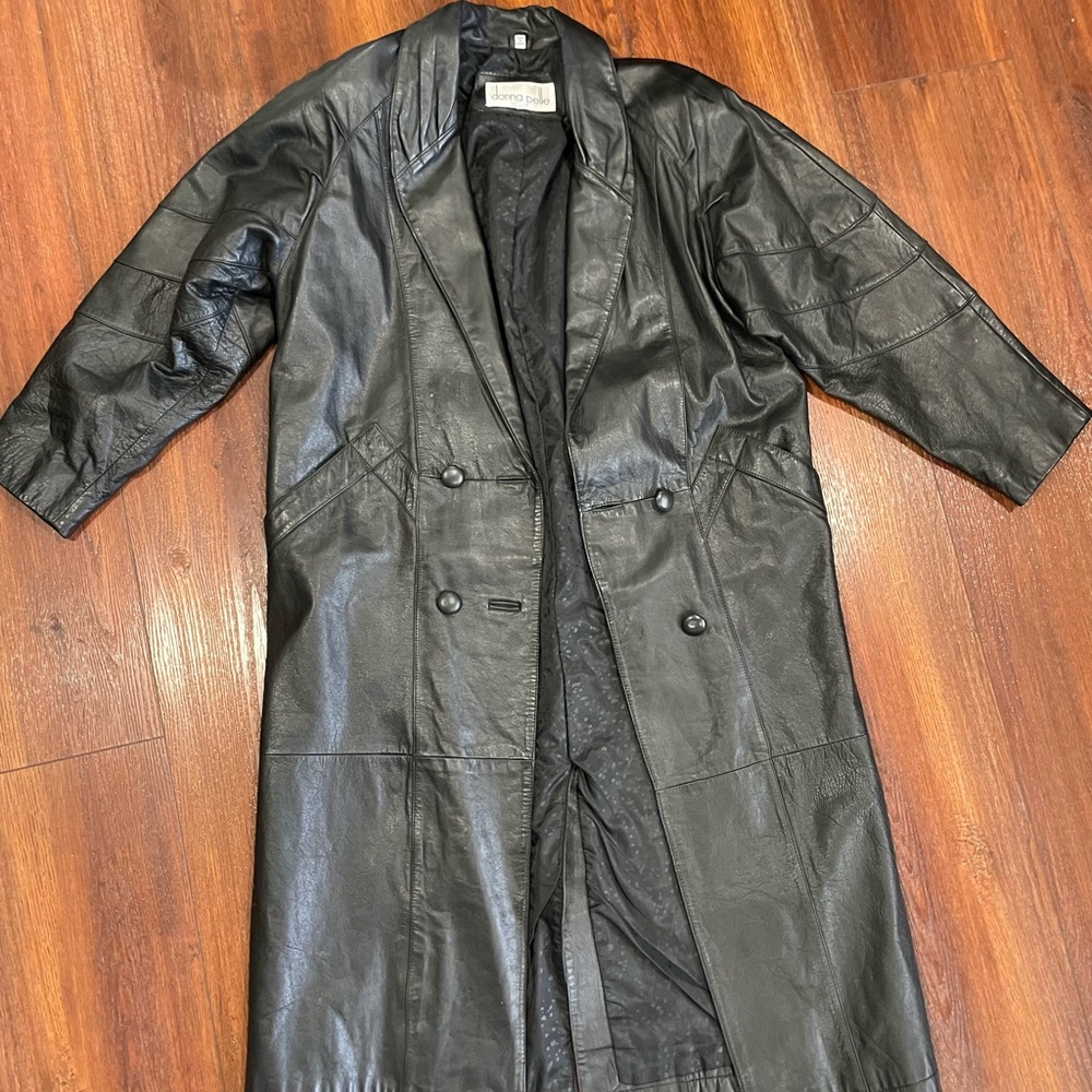 Vintage Donna Peele Leather Trench